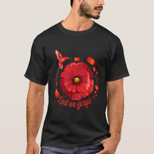 Veterans Day Lest we vergeten rode papaver bloem U T-shirt