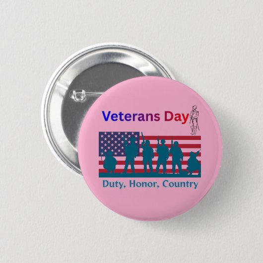 Veterans Day light pink Ronde Button 5,7 Cm (Voorkant /achterkant)