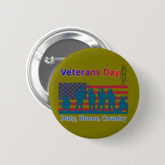 Veterans Day olive Ronde Button 5,7 Cm (Voorkant /achterkant)