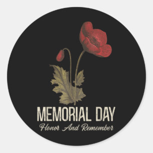 Veterans Day opdat we vergeten rode papaver bloem Ronde Sticker