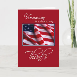 Veterans Day Patriottische Amerikaanse vlag Bedank Bedankkaart