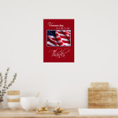 Veterans Day Patriottische Amerikaanse vlag Bedank Poster (Keuken)