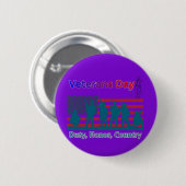 Veterans day purple ronde button 5,7 cm (Voorkant /achterkant)