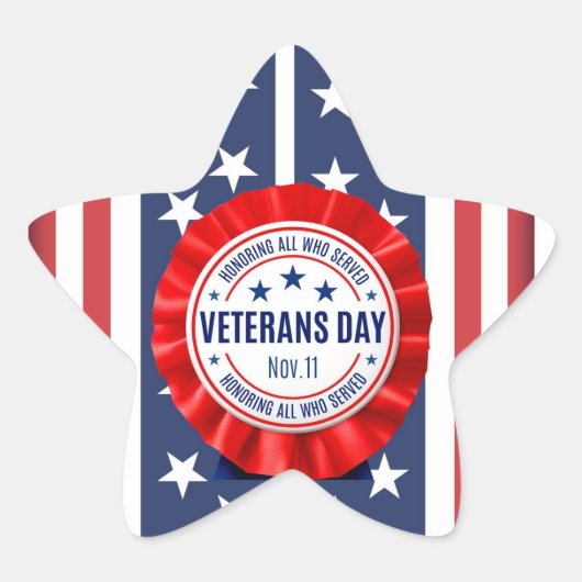 Veterans Day Rosette sticker (Voorkant)