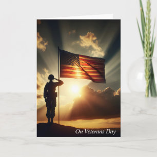 Veterans Day Saluting Amerikaanse soldaat Kaart