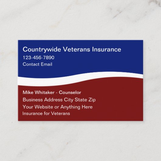 Veterans Insurance Services Patriottisch Visitekaartje (Voorkant)