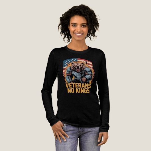 Veterans No Kings Graphic Bear Tri-Blend Shirt (Voorkant)