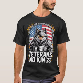 Veterans No Kings Wolf Design for Proud Military T-shirt