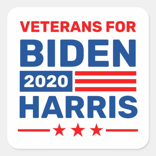 Vétérans pour les Stickers Électoraux Biden Harris (Devant)