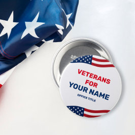 Veterans voor Custom Candidate Name Campaign Butto Ronde Button 7,6 Cm