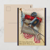  veteransoldaten van de burgeroorlog briefkaart (Voorkant / Achterkant)