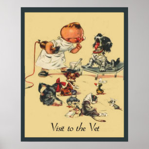 veterinair bezoek aan het Vet Pet Poster