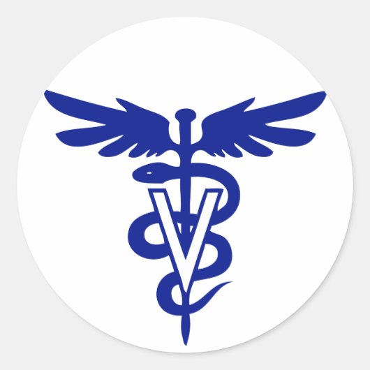 veterinair logo 4 ronde sticker (Voorkant)