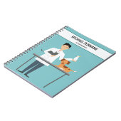 Veterinair Man met dieren en aangepaste tekst Notitieboek (Linkerzijde)
