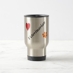 Veterinair-Oranje Pauw Print and Heart Reisbeker