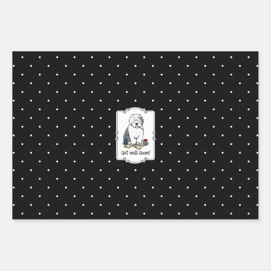 Veterinair oud Engels Sheepdog Cute Get Good Inpakpapier Vel (Voorkant 2)