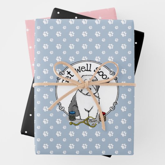 Veterinair oud Engels Sheepdog Cute Get Good Inpakpapier Vel (In situ)