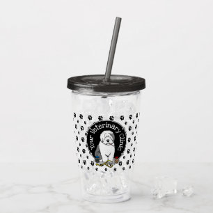 Veterinair Oud Engels Sheepdog Gray 1 Cute Vet Acryl Drinkbeker