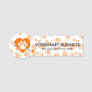 Veterinair Paw Heart Stethescope Pet Doctor Naamplaatje