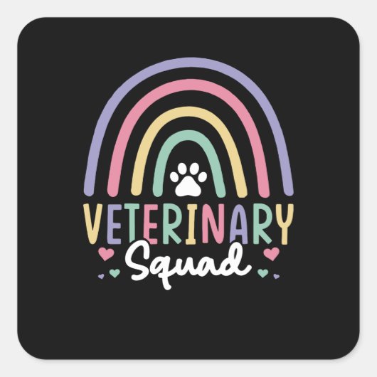 Veterinair plein vierkante sticker (Voorkant)