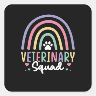 Veterinair plein vierkante sticker