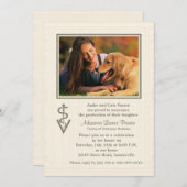 Veterinair Symbool Afstuderen Fotouitnodiging Kaart (Voorkant / Achterkant)