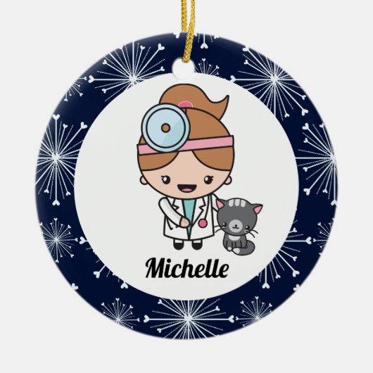 Veterinair Vet Tech Cute Gift Keramisch Ornament (Voorkant)