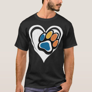 Veterinair Vet Tech Retro Sunset Paw Print Dog C T-shirt