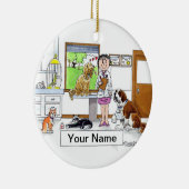 Veterinair Vrouw Keramisch Ornament (Rechts)