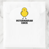 Veterinaire Chick Ovale Sticker (Tas)
