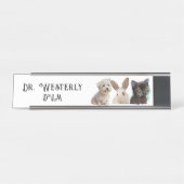 Veterinaire DVM Dog Cat Bunny Desk Name Bord Bureau Naambordje (Voorkant)