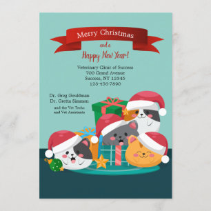 Veterinaire kerstkaarten kaart