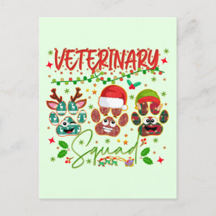 Veterinaire kerstvisten Dierenartsen Medewerkers Briefkaart