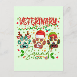 Veterinaire kerstvisten Dierenartsen Medewerkers Briefkaart