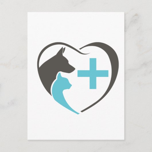 Veterinaire Kliniek Dual-Profile Hond Kat Uitnodig Briefkaart (Voorkant)