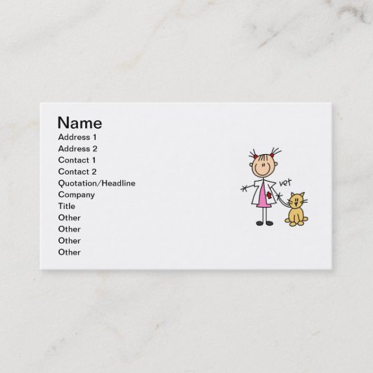 Veterinaire maatstaf visitekaartje (Voorkant)