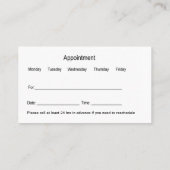 Vétérinaire Nomination Carte de visite Modèle (Dos)