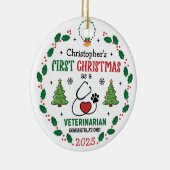 Vétérinaire Premier Noël Ornement personnalisé (Droite)