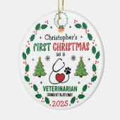 Vétérinaire Premier Noël Ornement personnalisé (Gauche)