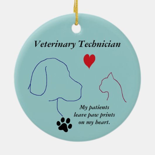 Veterinaire technicus - Schilder afdrukken op mijn Keramisch Ornament (Achterkant)