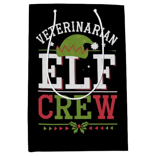 Veterinaire technicus van Christmas Elf Medium Cadeauzakje (Voorkant)