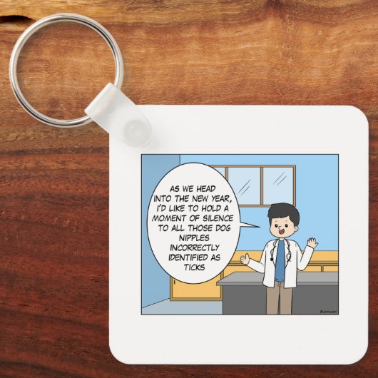 Veterinaire Tick Joke Sleutelhanger (Voorkant)