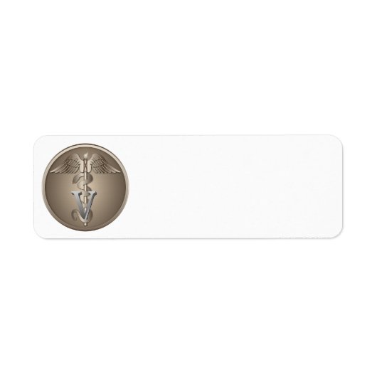 Veterinarian Caduceus Etiket (Voorkant)
