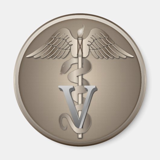Veterinarian Caduceus Magneet (Voorkant)