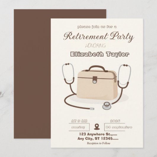 Veterinarian Retirement Party Invitation (Devant / Derrière)
