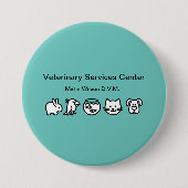 Veterinarian Veterinary Staff Name Pin Ronde Button 7,6 Cm (Voorkant)