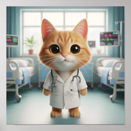 Veterinarian Wall Art for Cat Lovers & Animal  Poster