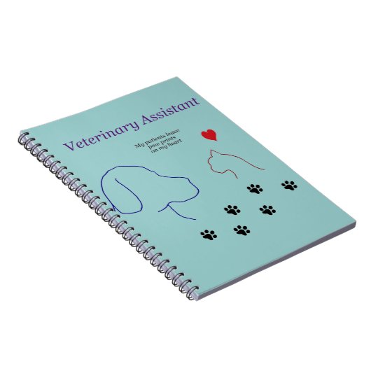 Veterinary Assistant-Paw-afdrukken op mijn hart Notitieboek (Rechterzijde)