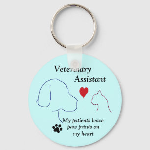 Veterinary Assistant - Paw Prints op mijn hart #2 Sleutelhanger