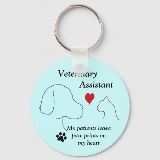 Veterinary Assistant - Paw Prints op mijn hart #2 Sleutelhanger (Voorkant)